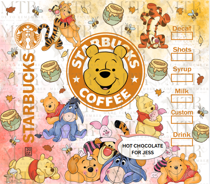 Winnie the Pooh Starbucks-Inspired 20oz Tumbler –  Sweet & Charming Gift