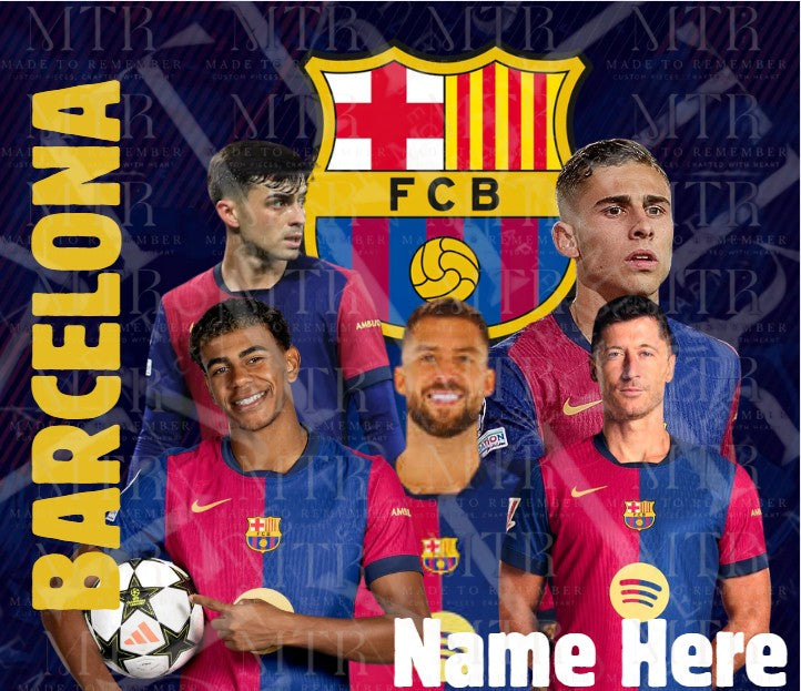 Custom FC Barcelona Player Tumbler – 20oz Stainless Steel Insulated Cup with Your Name – The Ultimate Gift for Barça Fans!